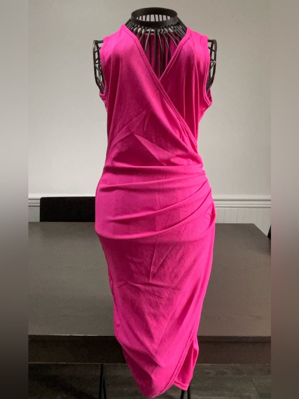 New-Sleeveless stretch dress "Nali Collection" for women color Pink size,S/M